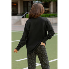 New York Giants Gameday Couture Women's Oversized Long Sleeve T-Shirt - Black online
