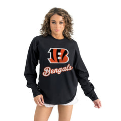 Cincinnati Bengals Gameday Couture Women's Oversized Long Sleeve T-Shirt - Black sale
