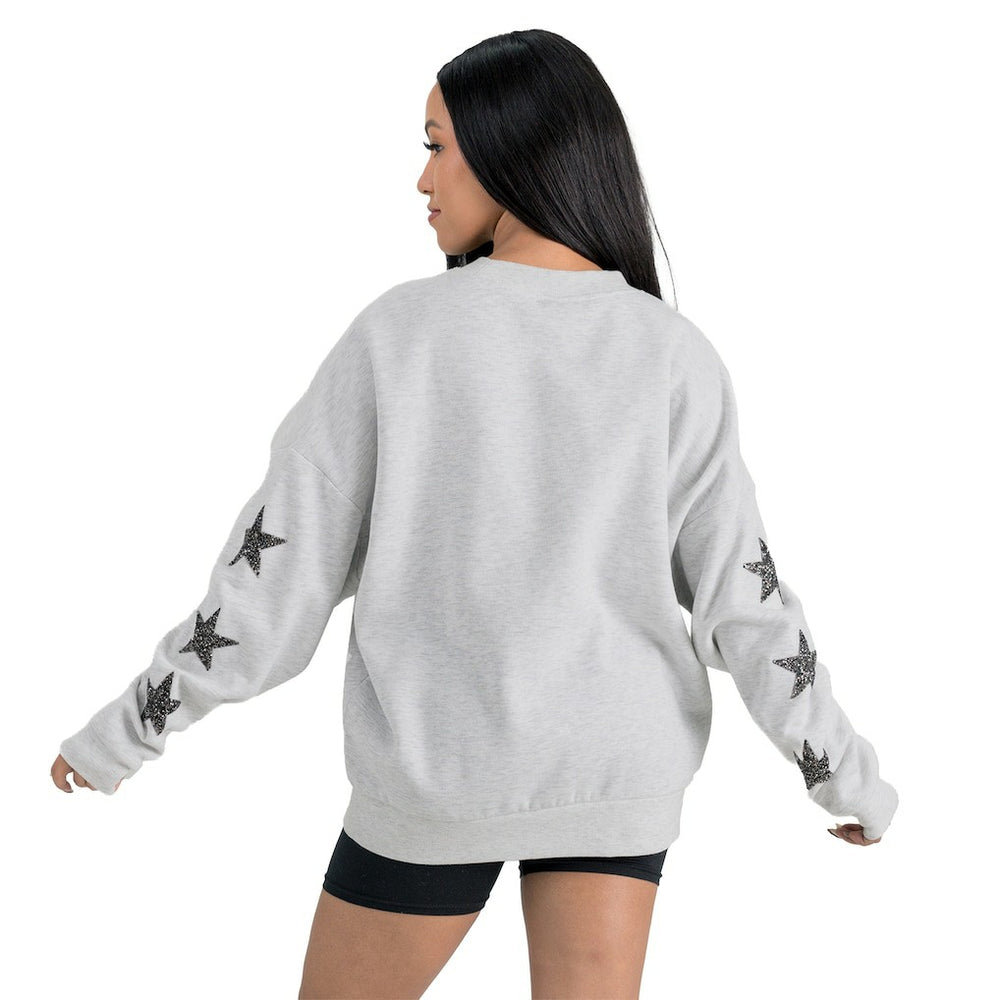 San Francisco 49ers Gameday Couture Women's Resilience Relaxed Rhinestone Pullover Sweatshirt - Ash cheap
