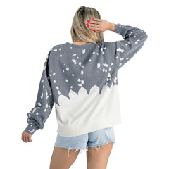 Denver Broncos Gameday Couture Women's Oversized Faded Wash Tri-Blend Pullover Sweatshirt - Gray for sale
