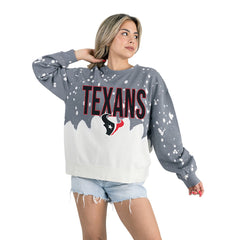 Houston Texans Gameday Couture Women's Oversized Faded Wash Tri-Blend Pullover Sweatshirt - Gray sale