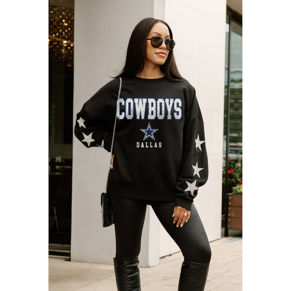 Dallas Cowboys Gameday Couture Women's Velocity Relaxed Rhinestone Pullover Sweatshirt - Black for sale