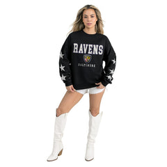 Baltimore Ravens Gameday Couture Women's Velocity Relaxed Rhinestone Pullover Sweatshirt - Black discount