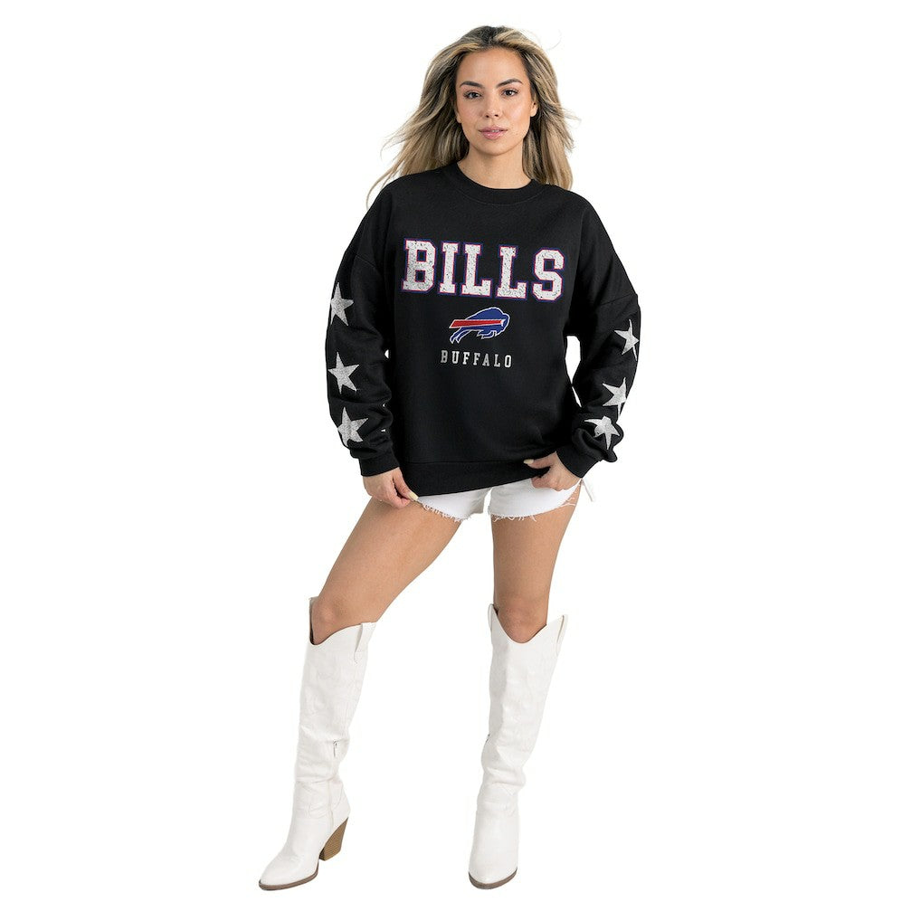 Buffalo Bills Gameday Couture Women's Velocity Relaxed Rhinestone Pullover Sweatshirt - Black online