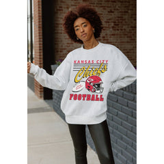 Kansas City Chiefs Gameday Couture Women's Home Turf Oversized Premium Fleece Pullover Sweatshirt - Ash on sale