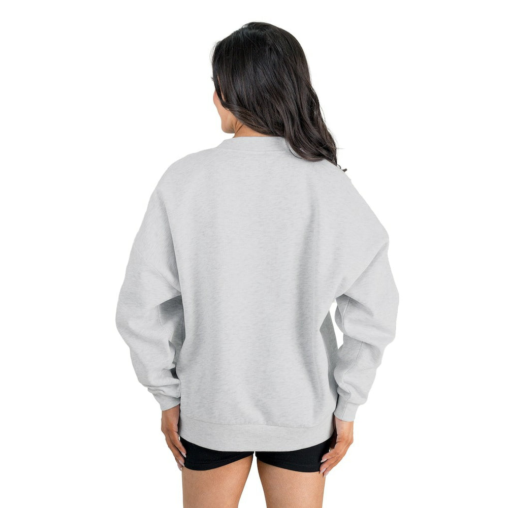 Las Vegas Raiders Gameday Couture Women's Home Turf Oversized Premium Fleece Pullover Sweatshirt - Ash for sale