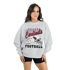 Arizona Cardinals Gameday Couture Women's Home Turf Oversized Premium Fleece Pullover Sweatshirt - Ash outlet