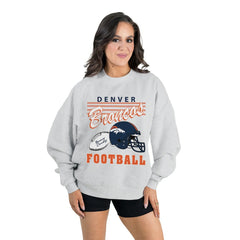 Denver Broncos Gameday Couture Women's Home Turf Oversized Premium Fleece Pullover Sweatshirt - Ash online