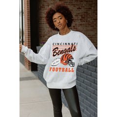 Cincinnati Bengals Gameday Couture Women's Home Turf Oversized Premium Fleece Pullover Sweatshirt - Ash discount