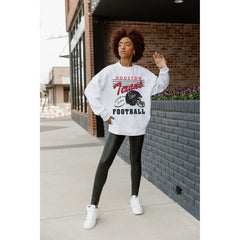 Houston Texans Gameday Couture Women's Home Turf Oversized Premium Fleece Pullover Sweatshirt - Ash for sale
