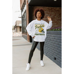 Green Bay Packers Gameday Couture Women's Home Turf Oversized Premium Fleece Pullover Sweatshirt - Ash for sale