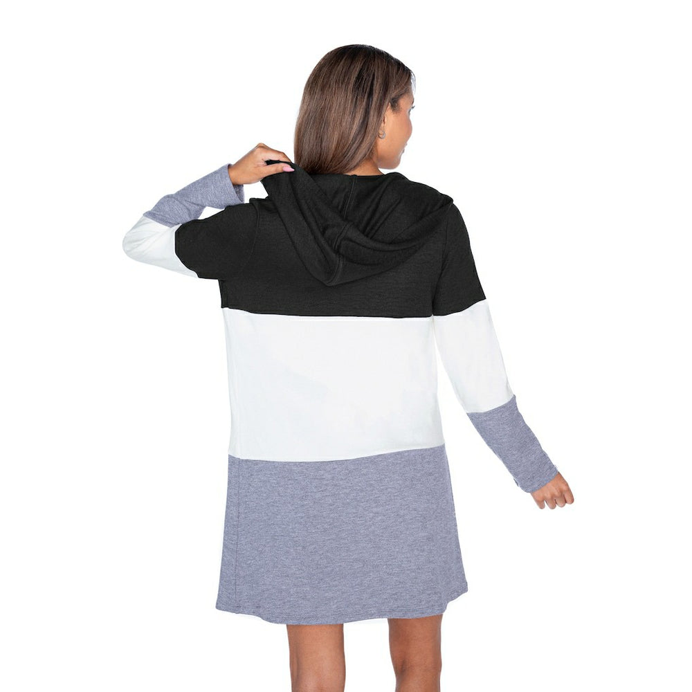 Chicago Bears Gameday Couture Women's Tri-Blend Color Block Lightweight Cardigan Hoodie - Black for sale