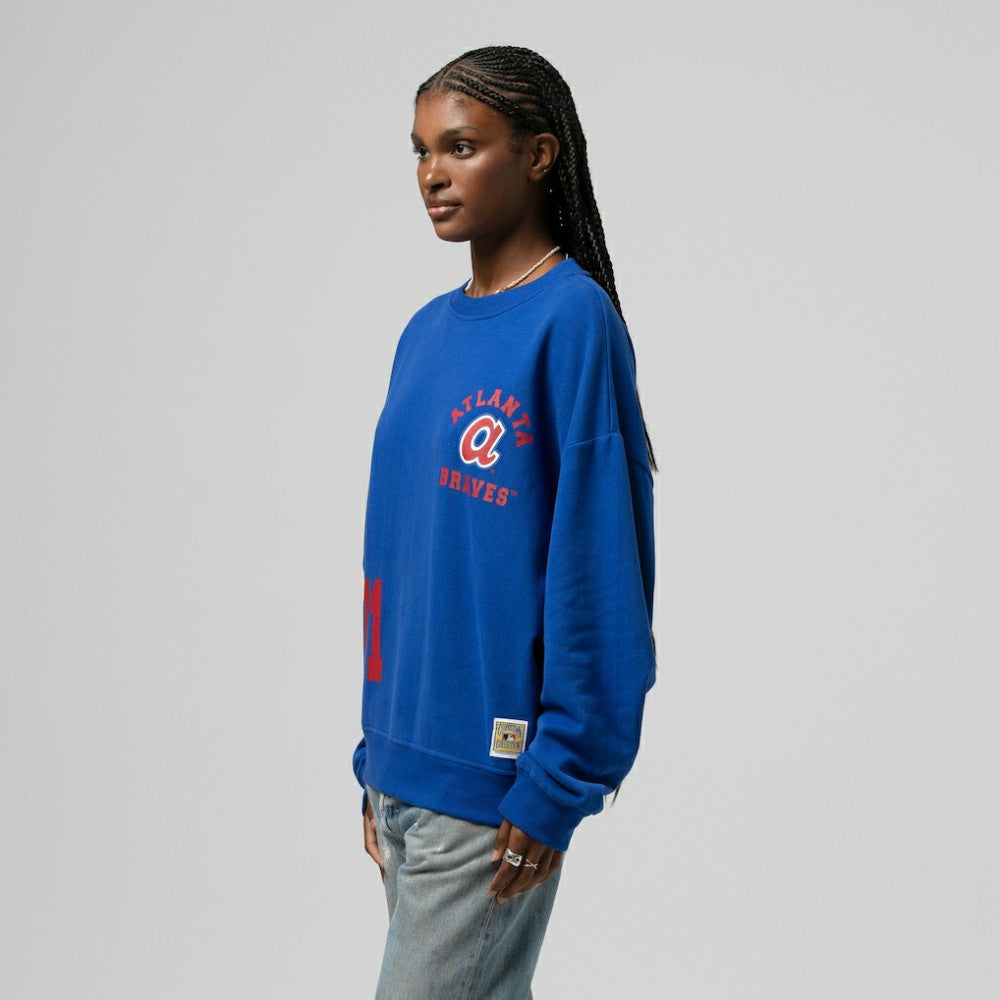 Atlanta Braves Women's Cooperstown Collection Crewneck Sweatshirt Royal