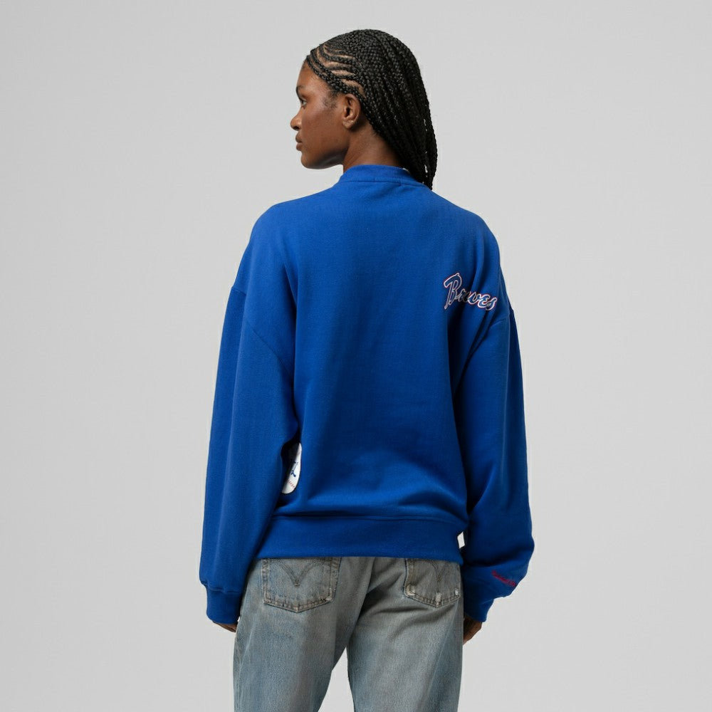 Atlanta Braves Women's Cooperstown Collection Crewneck Sweatshirt Royal