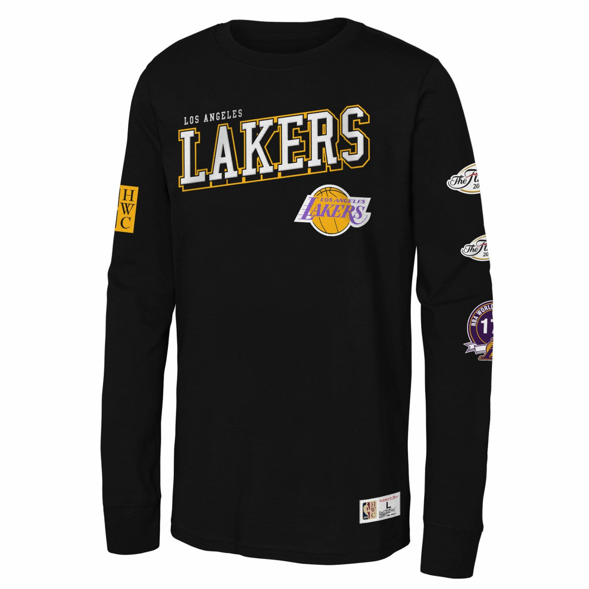 Los Angeles Lakers Youth Hardwood Classics Training Camp Long Sleeve T-Shirt - Black for sale
