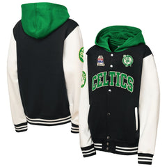 Boston Celtics Youth Hardwood Classics Courtside Fleece Full-Snap Hoodie Jacket - Black online