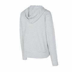 New York Mets Concepts Sport Women's Liftoff Striped V-Neck Hoodie White/Gray