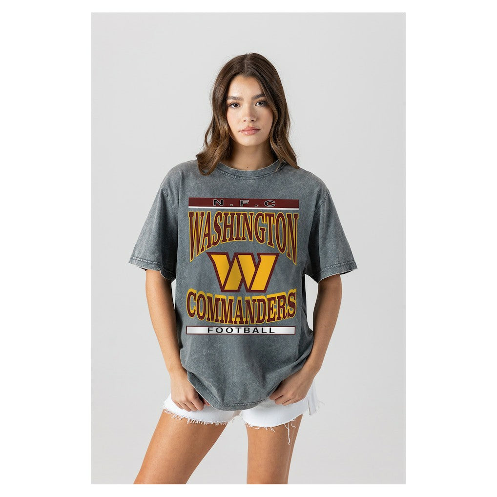 Washington Commanders Gameday Couture Women's Oversized Classic Grind Washed T-Shirt - Gray discount