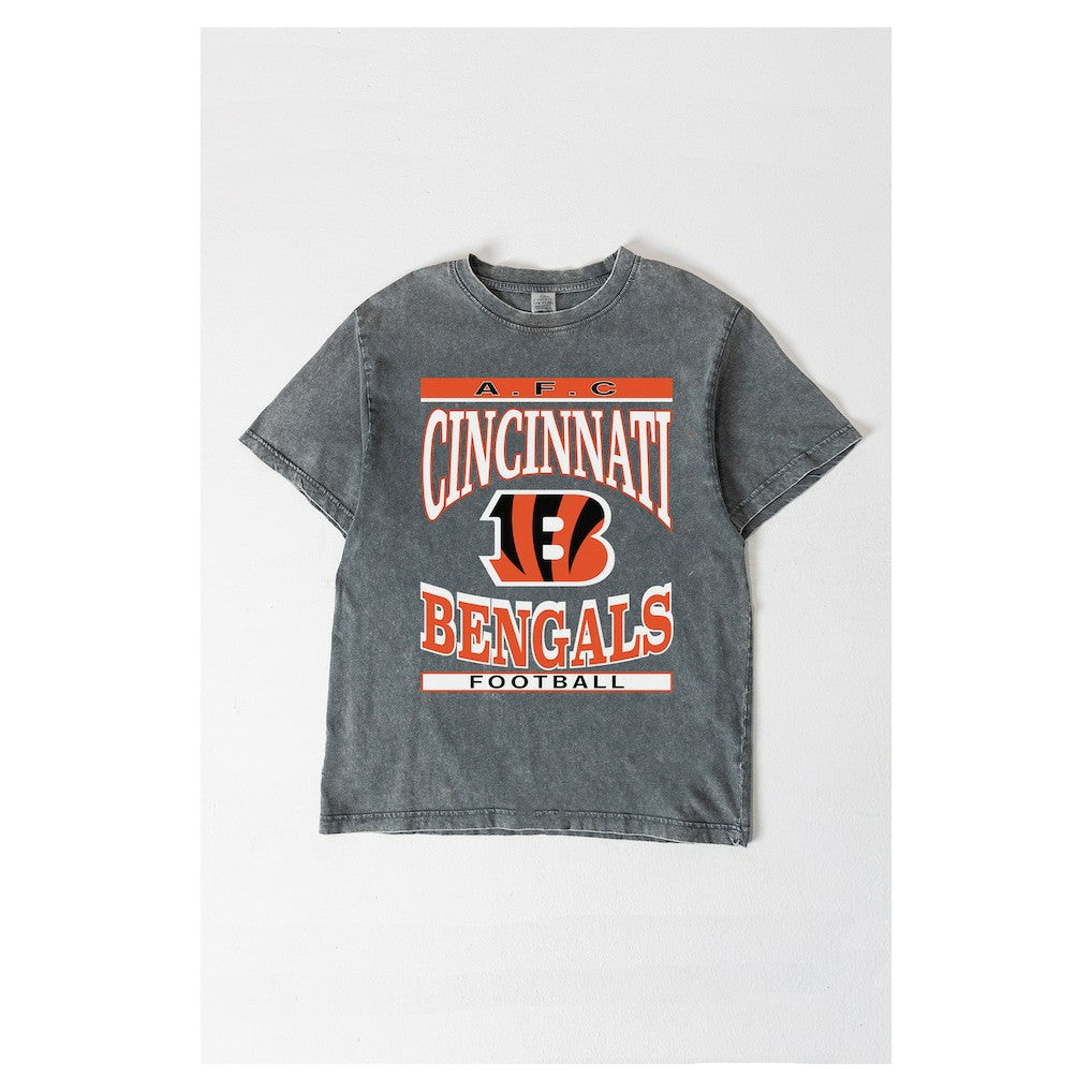Cincinnati Bengals Gameday Couture Women's Oversized Classic Grind Washed T-Shirt - Gray outlet
