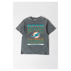 Miami Dolphins Gameday Couture Women's Oversized Classic Grind Washed T-Shirt - Gray cheap