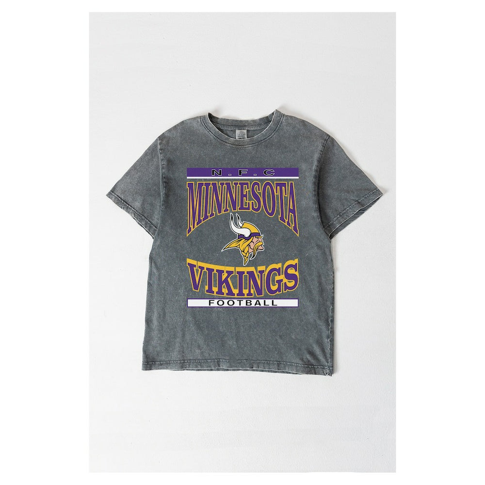 Minnesota Vikings Gameday Couture Women's Oversized Classic Grind Washed T-Shirt - Gray cheap