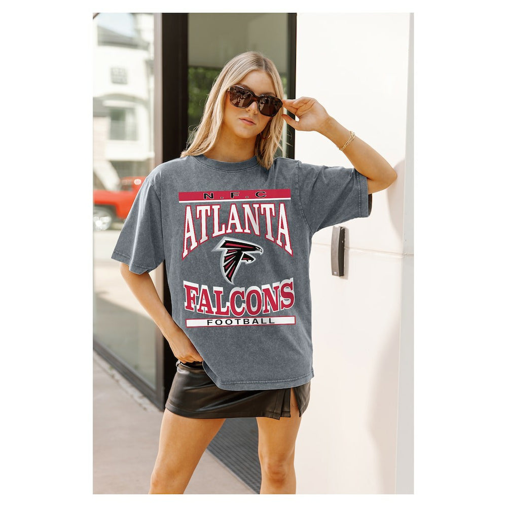 Atlanta Falcons Gameday Couture Women's Oversized Classic Grind Washed T-Shirt - Gray online