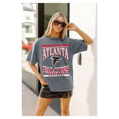 Atlanta Falcons Gameday Couture Women's Oversized Classic Grind Washed T-Shirt - Gray online