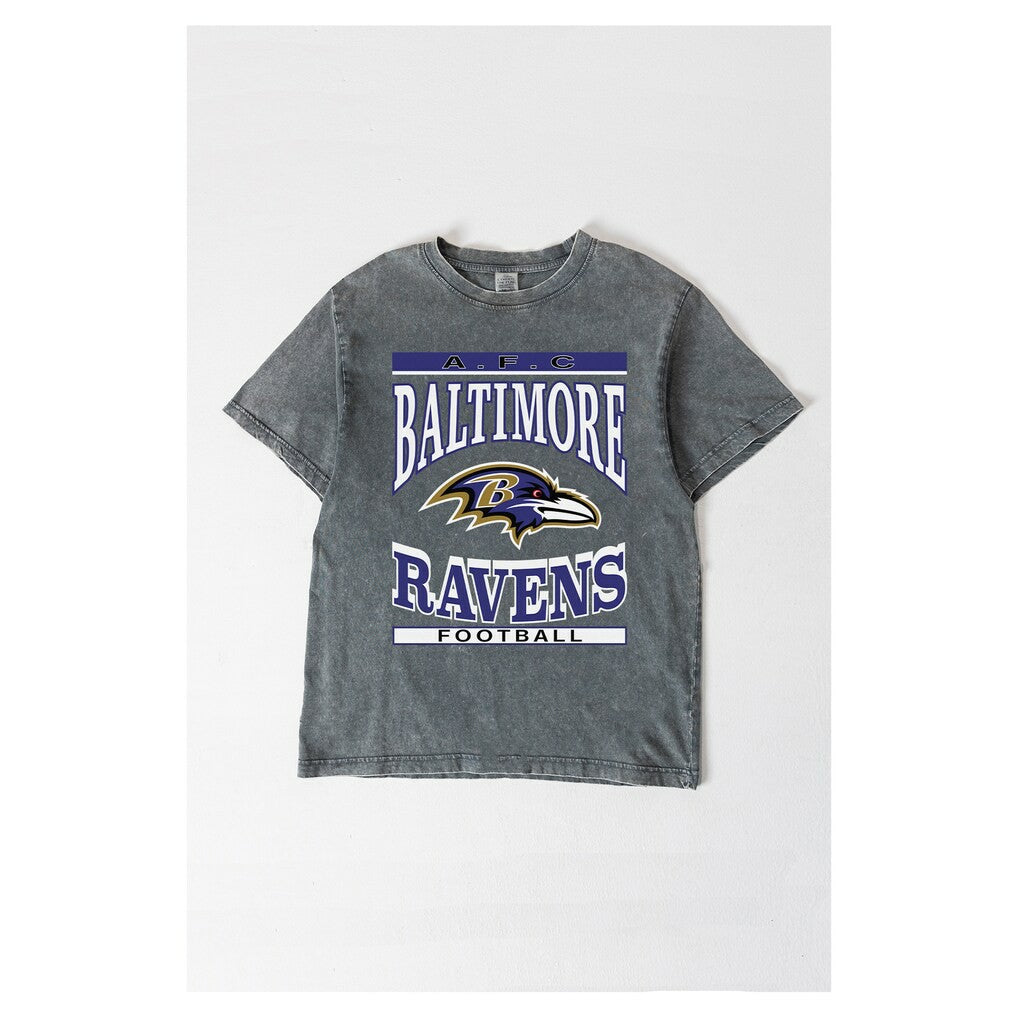 Baltimore Ravens Gameday Couture Women's Oversized Classic Grind Washed T-Shirt - Gray on sale