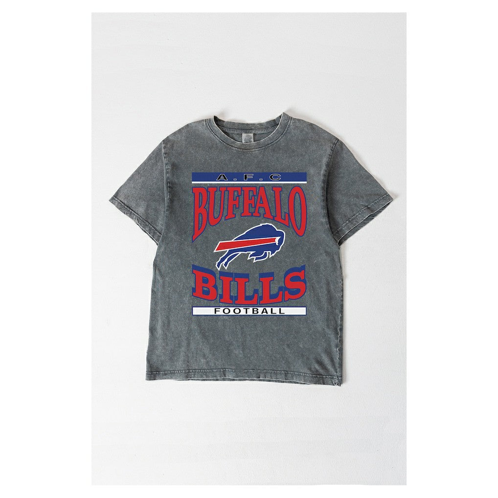 Buffalo Bills Gameday Couture Women's Oversized Classic Grind Washed T-Shirt - Gray online