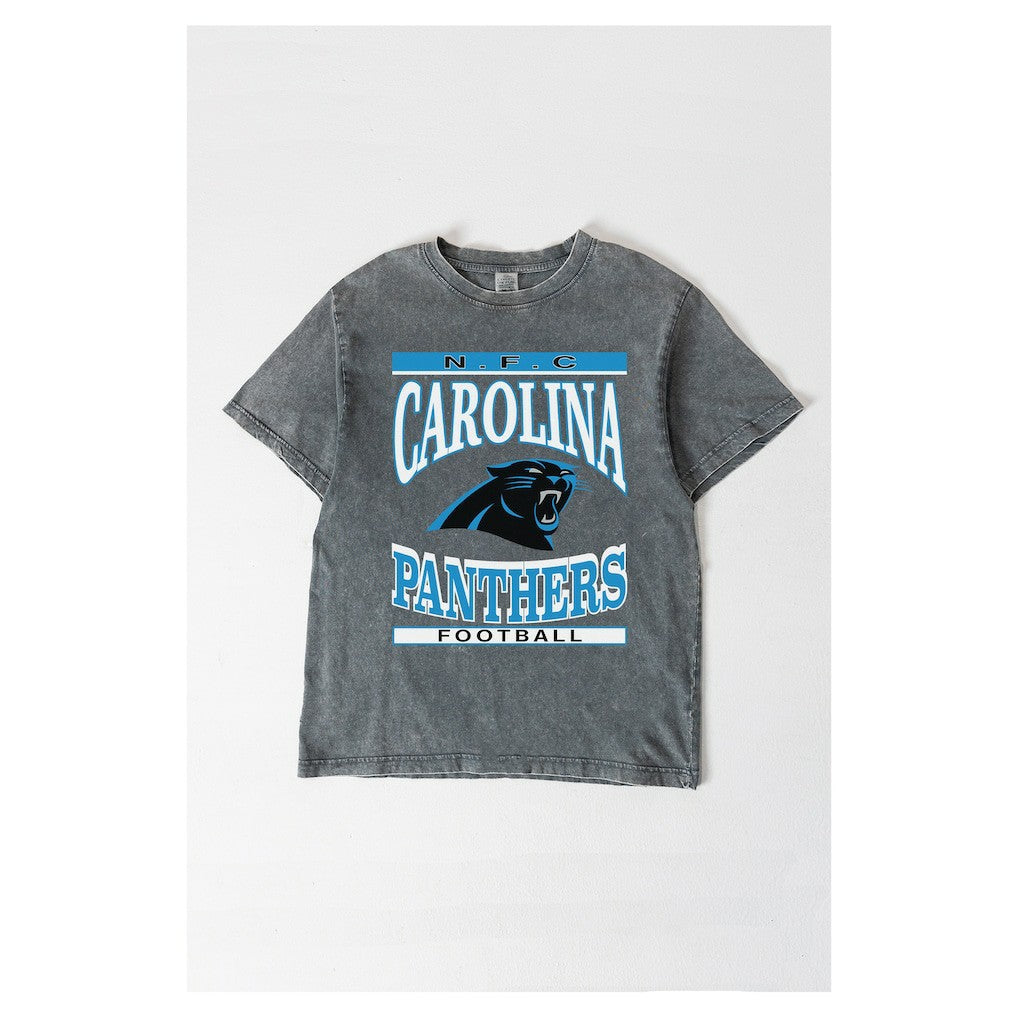 Carolina Panthers Gameday Couture Women's Oversized Classic Grind Washed T-Shirt - Gray cheap