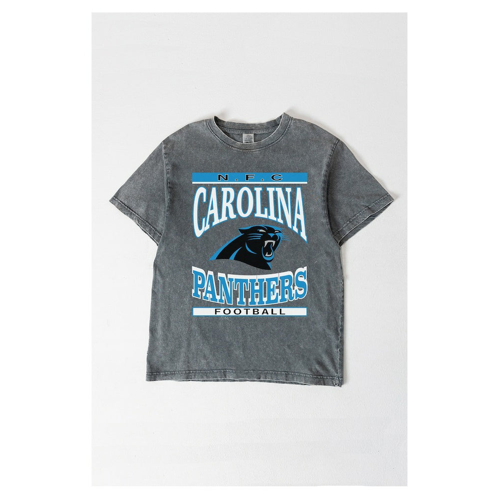 Carolina Panthers Gameday Couture Women's Oversized Classic Grind Washed T-Shirt - Gray cheap