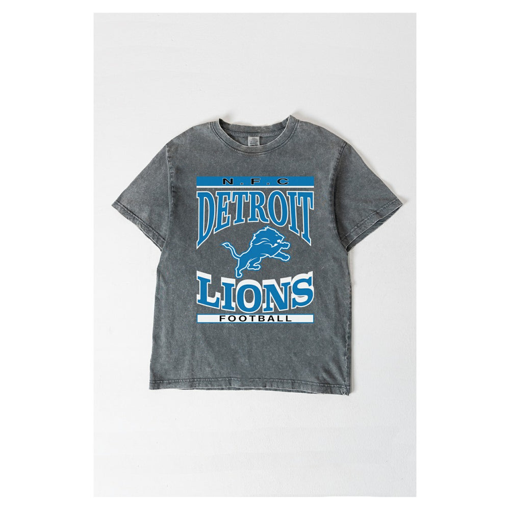 Detroit Lions Gameday Couture Women's Oversized Classic Grind Washed T-Shirt - Gray for sale
