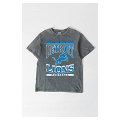 Detroit Lions Gameday Couture Women's Oversized Classic Grind Washed T-Shirt - Gray for sale