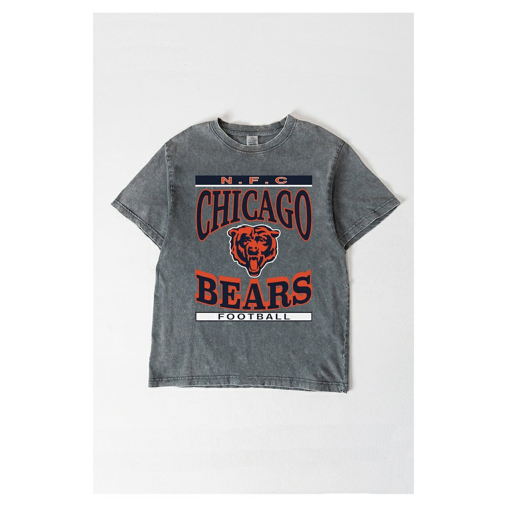 Chicago Bears Gameday Couture Women's Oversized Classic Grind Washed T-Shirt - Gray for sale