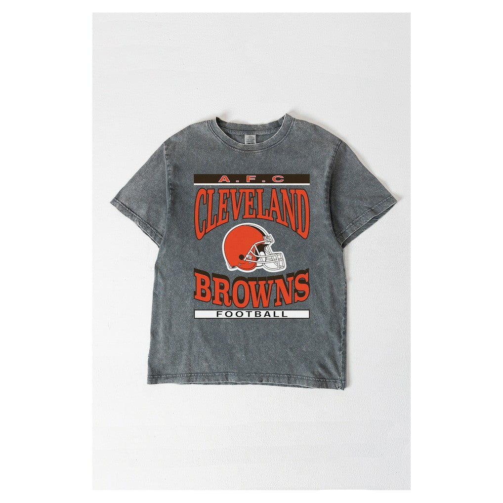 Cleveland Browns Gameday Couture Women's Oversized Classic Grind Washed T-Shirt - Gray outlet