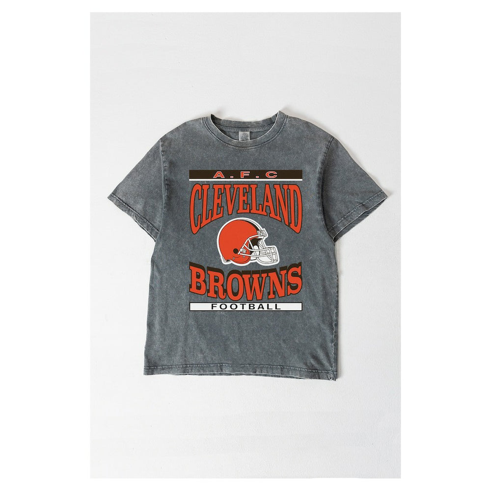 Cleveland Browns Gameday Couture Women's Oversized Classic Grind Washed T-Shirt - Gray outlet