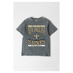 New Orleans Saints Gameday Couture Women's Oversized Classic Grind Washed T-Shirt - Gray for sale