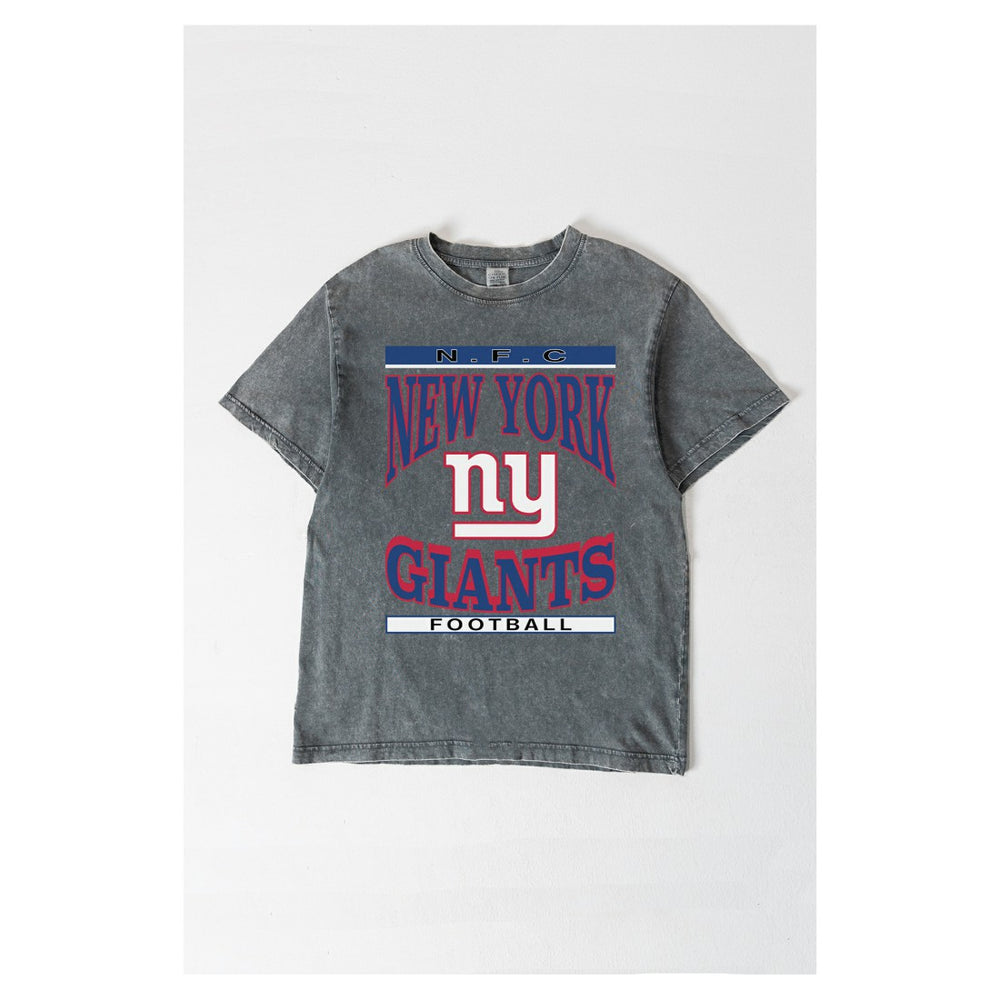 New York Giants Gameday Couture Women's Oversized Classic Grind Washed T-Shirt - Gray online