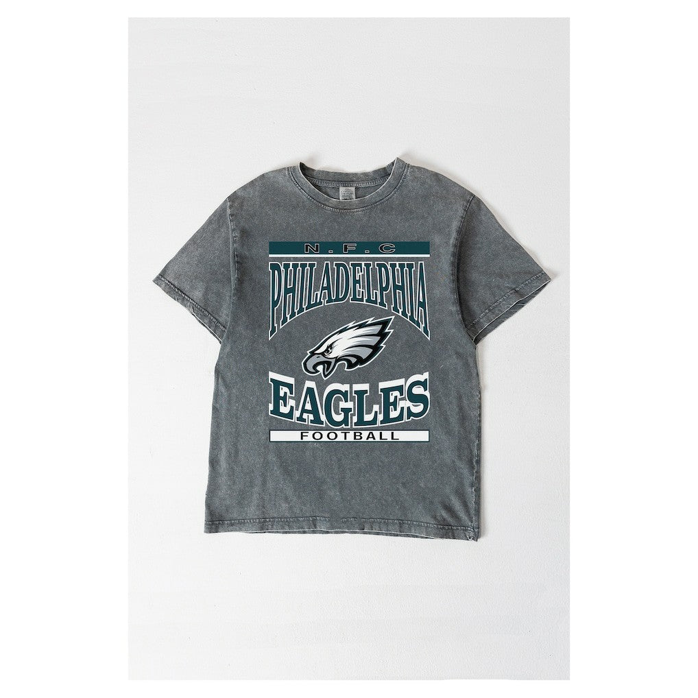 Philadelphia Eagles Gameday Couture Women's Oversized Classic Grind Washed T-Shirt - Gray for sale