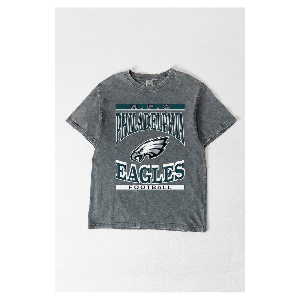 Philadelphia Eagles Gameday Couture Women's Oversized Classic Grind Washed T-Shirt - Gray for sale