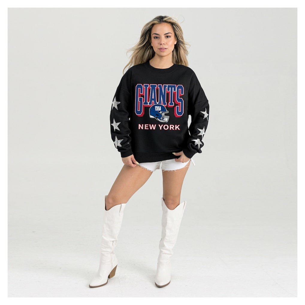 New York Giants Gameday Couture Women's Pure Victory Rhinestud Star-Sleeve Pullover Sweatshirt - Black online