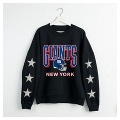 New York Giants Gameday Couture Women's Pure Victory Rhinestud Star-Sleeve Pullover Sweatshirt - Black online