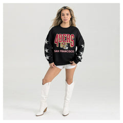 San Francisco 49ers Gameday Couture Women's Pure Victory Rhinestud Star-Sleeve Pullover Sweatshirt - Black discount