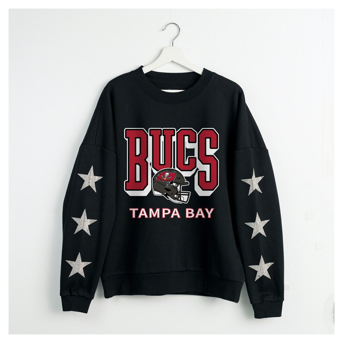 Tampa Bay Buccaneers Gameday Couture Women's Pure Victory Rhinestud Star-Sleeve Pullover Sweatshirt - Black online