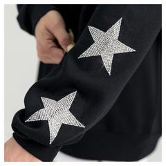 Detroit Lions Gameday Couture Women's Pure Victory Rhinestud Star-Sleeve Pullover Sweatshirt - Black outlet
