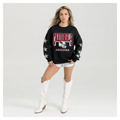 Arizona Cardinals Gameday Couture Women's Pure Victory Rhinestud Star-Sleeve Pullover Sweatshirt - Black on sale