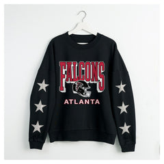 Atlanta Falcons Gameday Couture Women's Pure Victory Rhinestud Star-Sleeve Pullover Sweatshirt - Black outlet