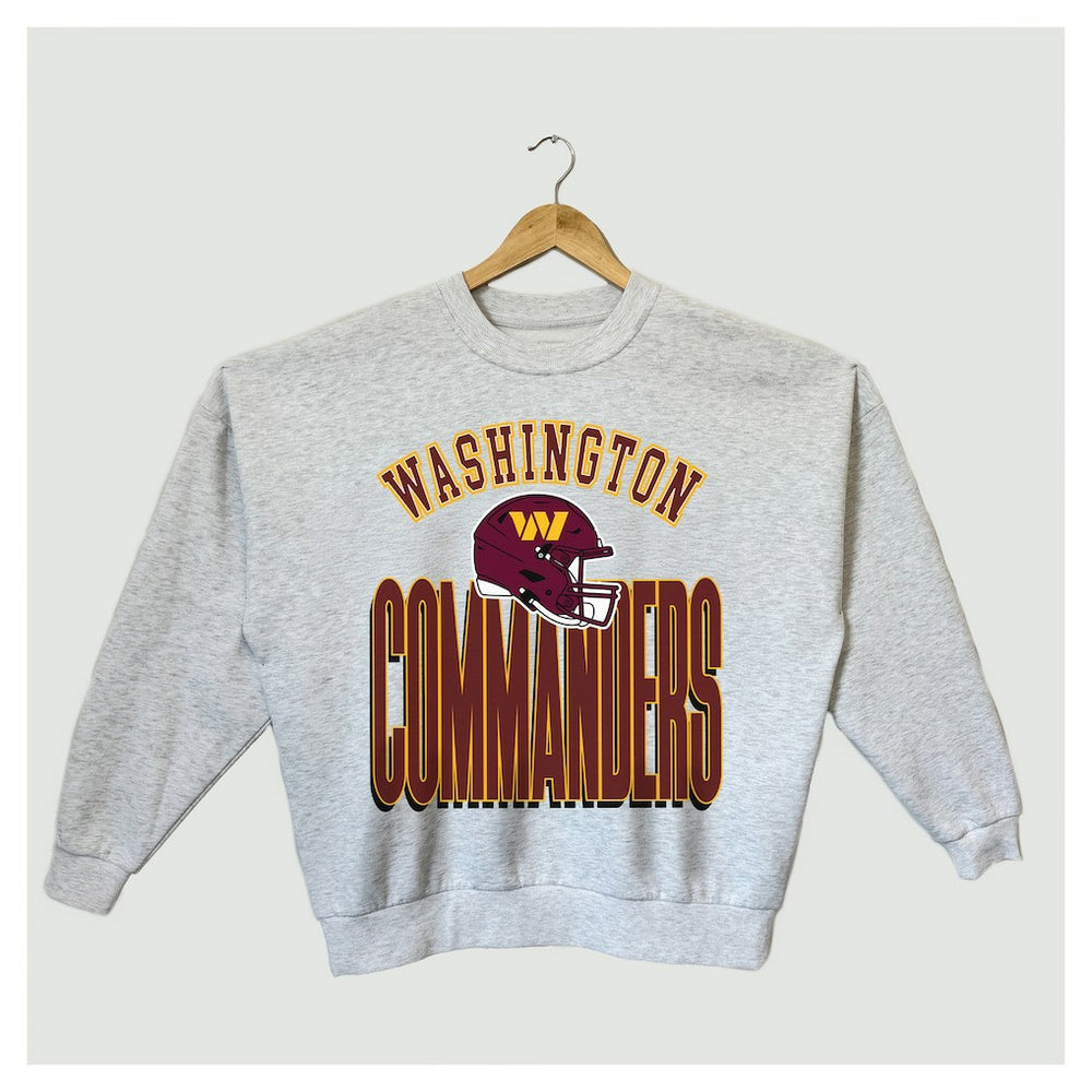 Washington Commanders Gameday Couture Women's Fierce Focus Premium Oversized Fleece Pullover Sweatshirt - Ash discount