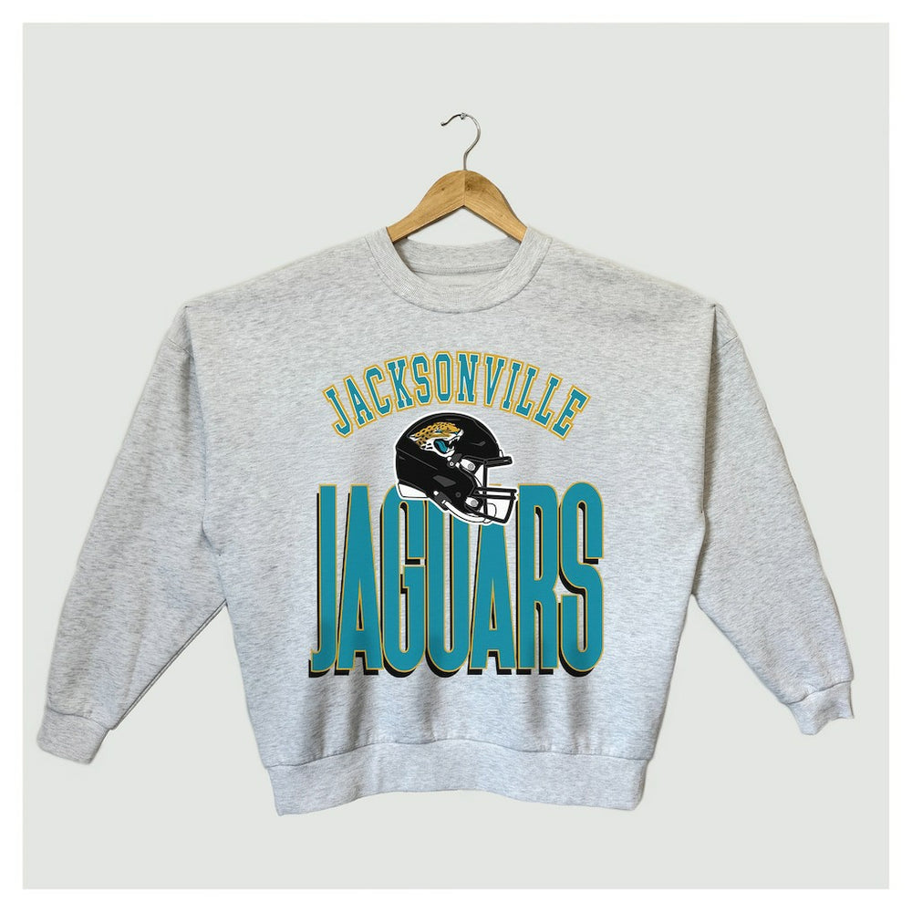 Jacksonville Jaguars Gameday Couture Women's Fierce Focus Premium Oversized Fleece Pullover Sweatshirt - Ash cheap