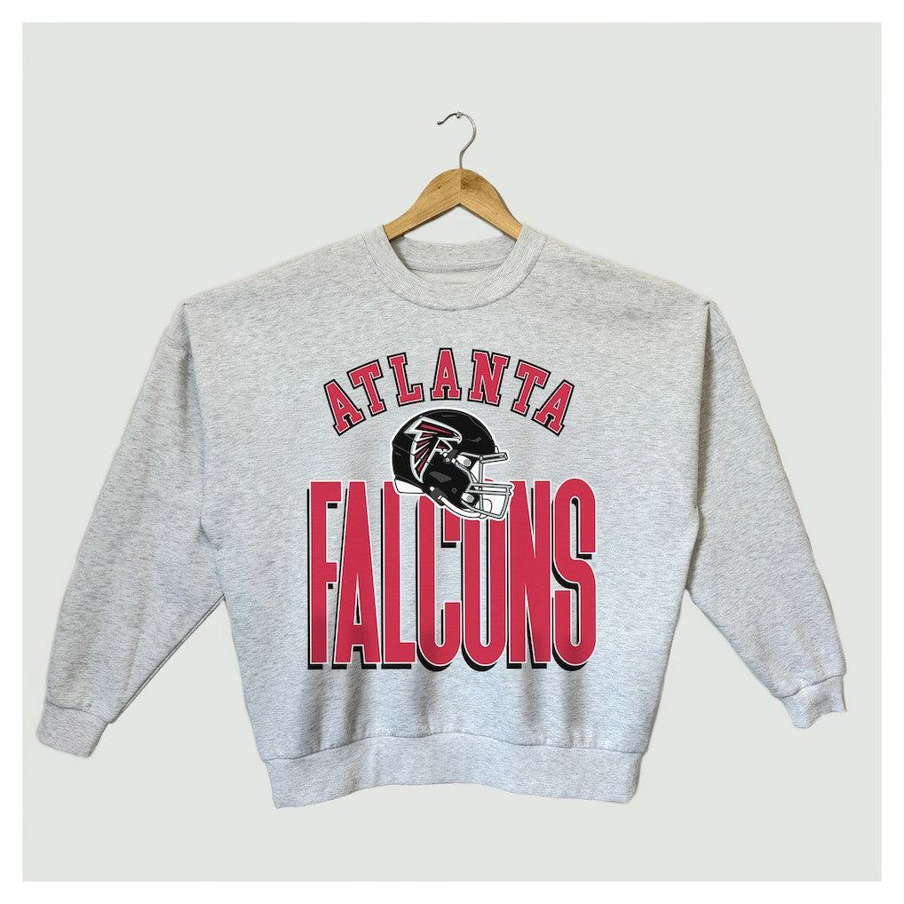 Atlanta Falcons Gameday Couture Women's Fierce Focus Premium Oversized Fleece Pullover Sweatshirt - Ash for sale